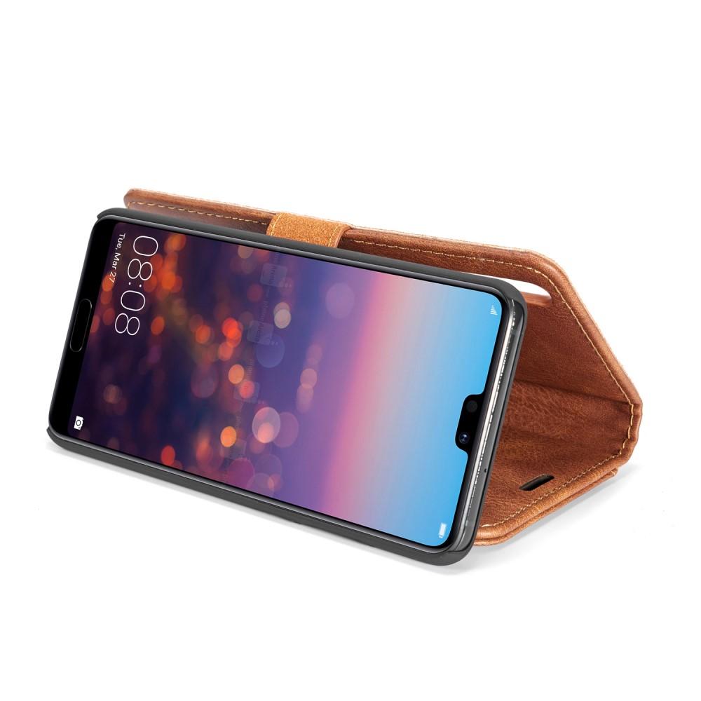 Huawei P20 Pungetui med aftageligt cover, Cognac