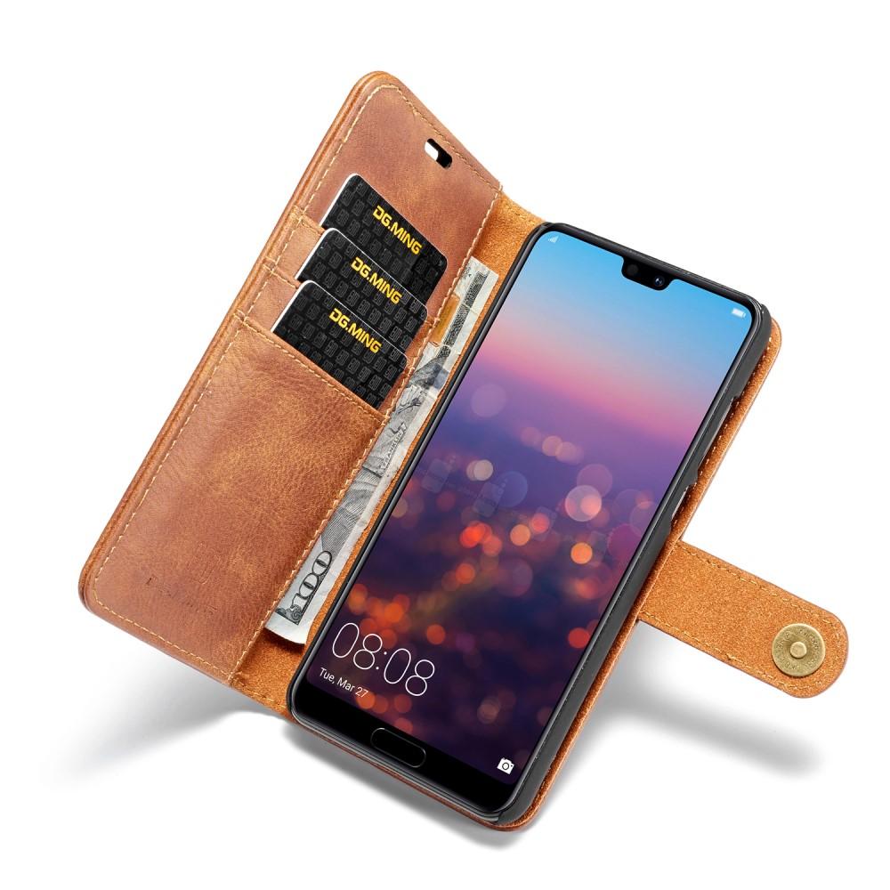 Huawei P20 Pro Pungetui med aftageligt cover, Cognac