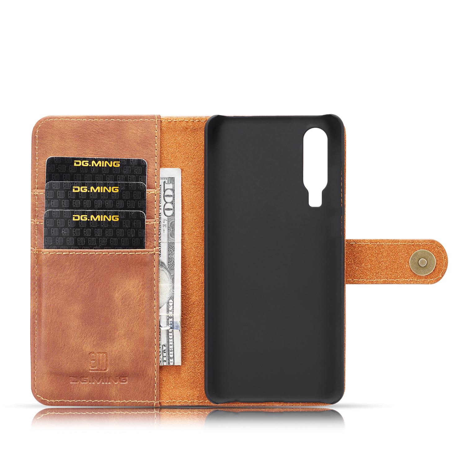 Huawei P30 Pungetui med aftageligt cover, Cognac