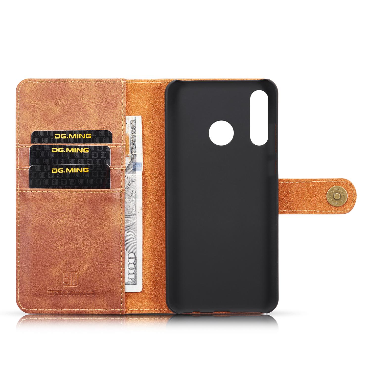 Huawei P30 Lite Pungetui med aftageligt cover, Cognac