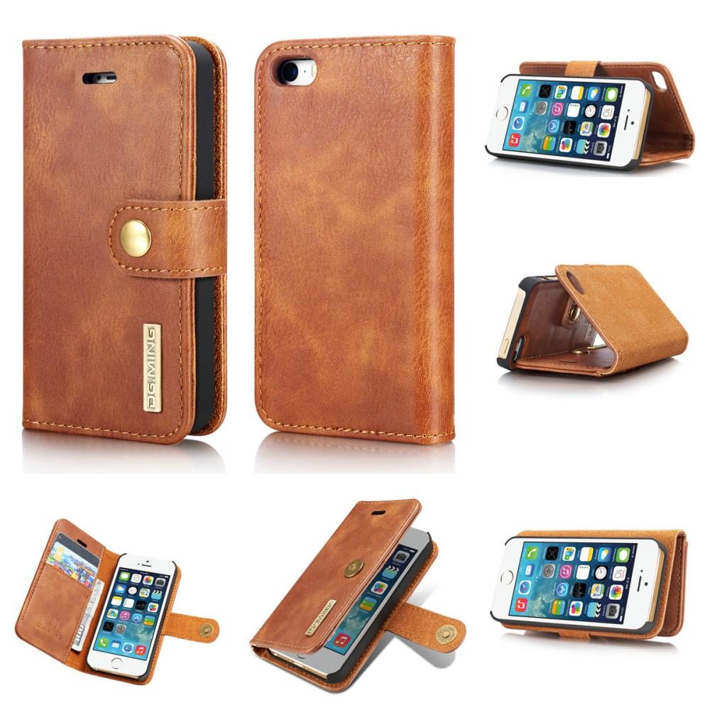 iPhone 5/5S/SE Pungetui med aftageligt cover, Cognac