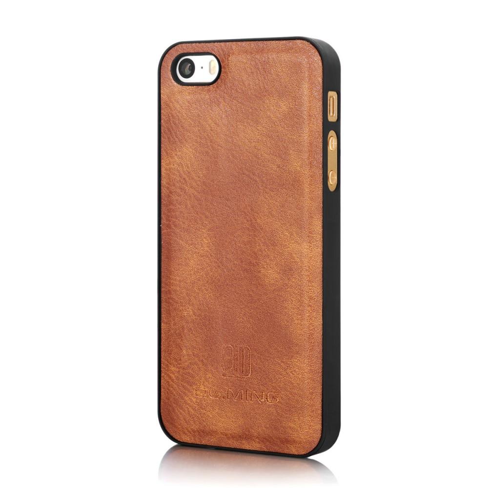 iPhone 5/5S/SE Pungetui med aftageligt cover, Cognac
