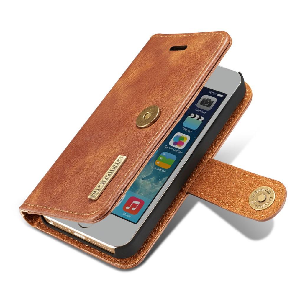 iPhone 5/5S/SE Pungetui med aftageligt cover, Cognac