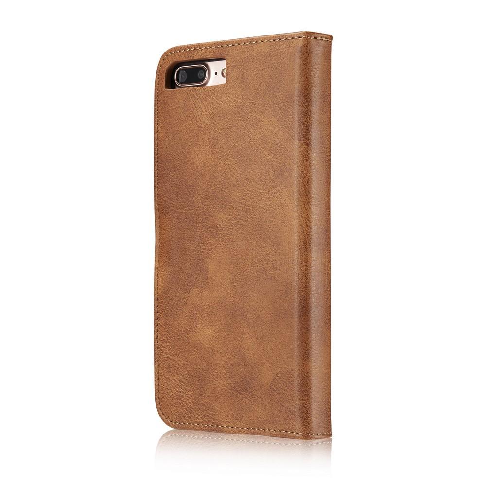 iPhone 7 Plus/iPhone 8 Plus Pungetui med aftageligt cover, Cognac