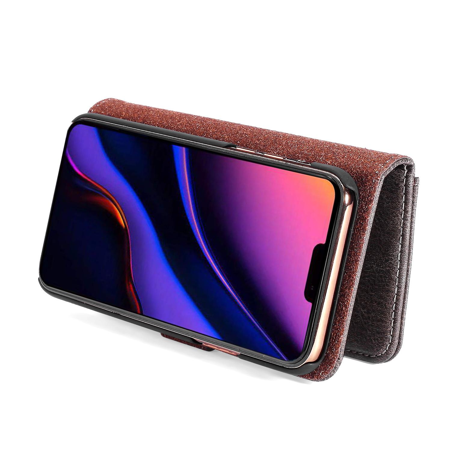 iPhone 11 Pro Max Pungetui med aftageligt cover, Brown