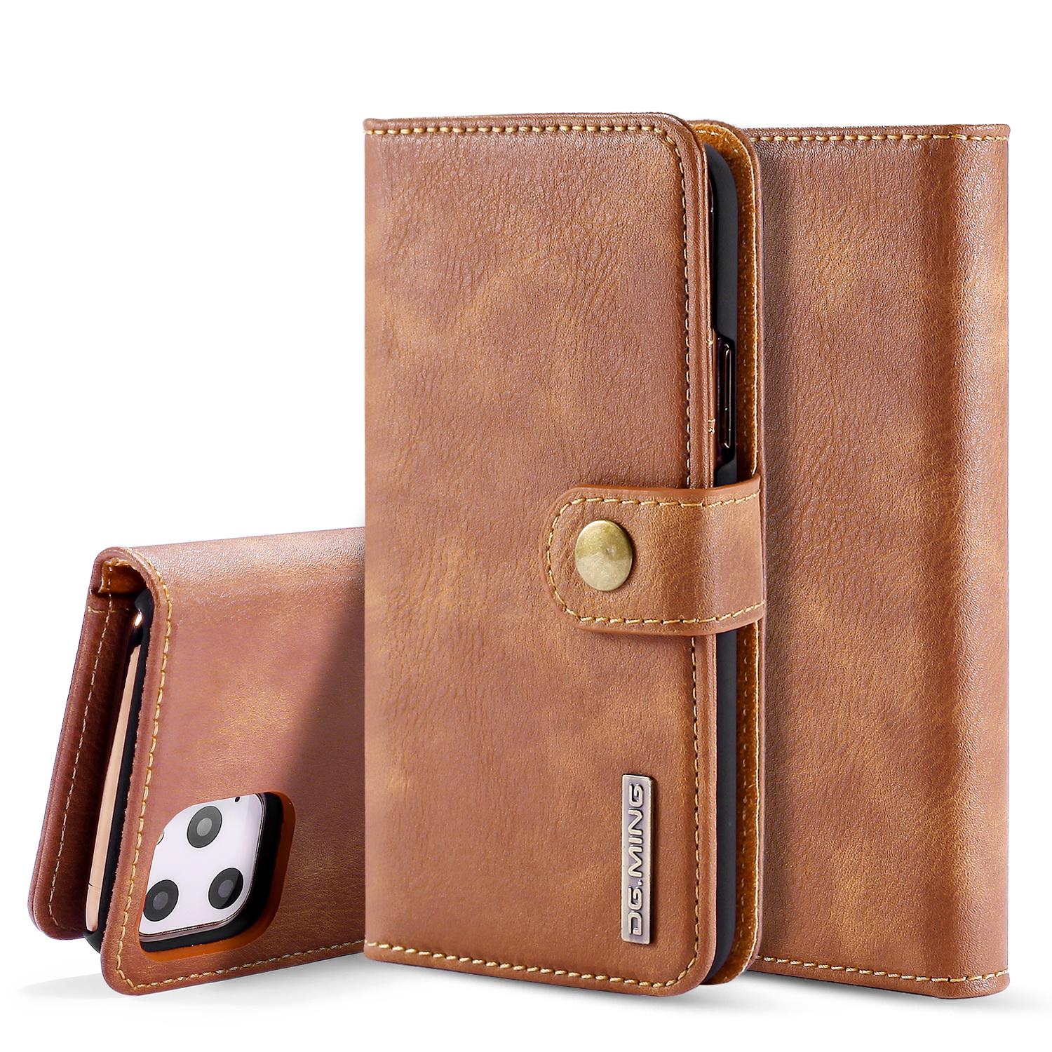 iPhone 11 Pro Max Pungetui med aftageligt cover, Cognac
