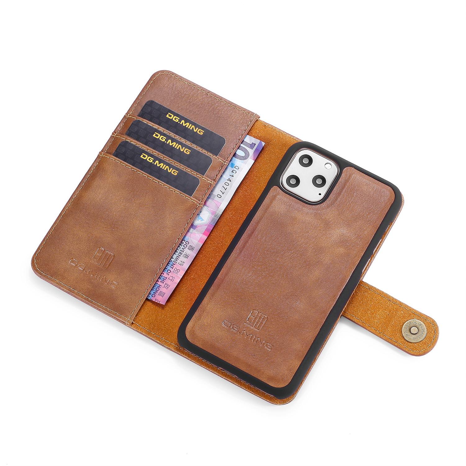 iPhone 11 Pro Max Pungetui med aftageligt cover, Cognac
