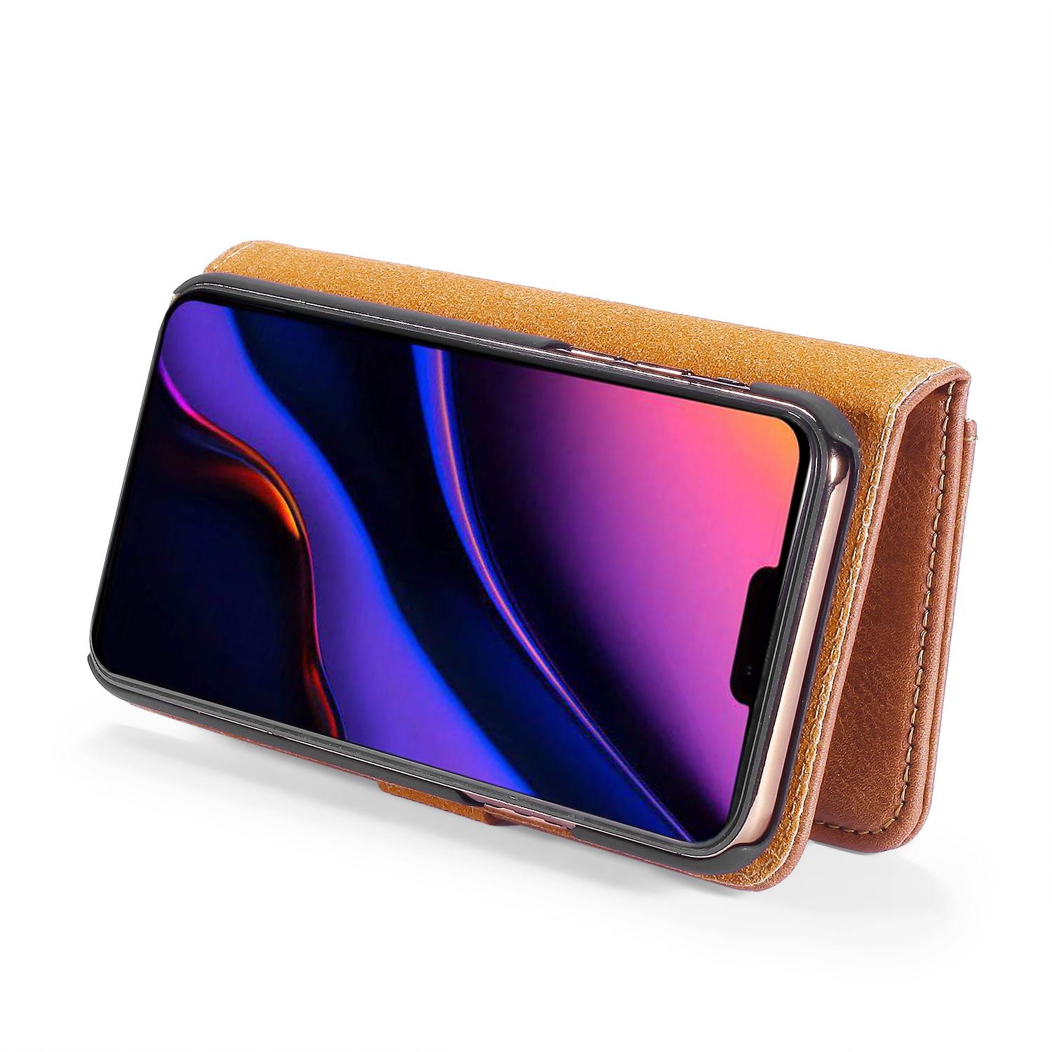 iPhone 11 Pro Max Pungetui med aftageligt cover, Cognac