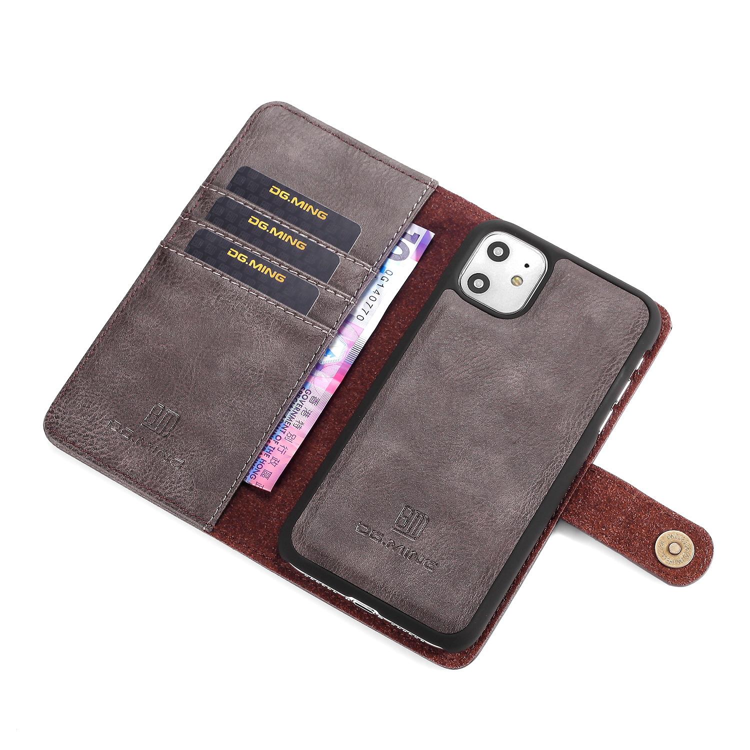 iPhone 11 Pungetui med aftageligt cover, Brown