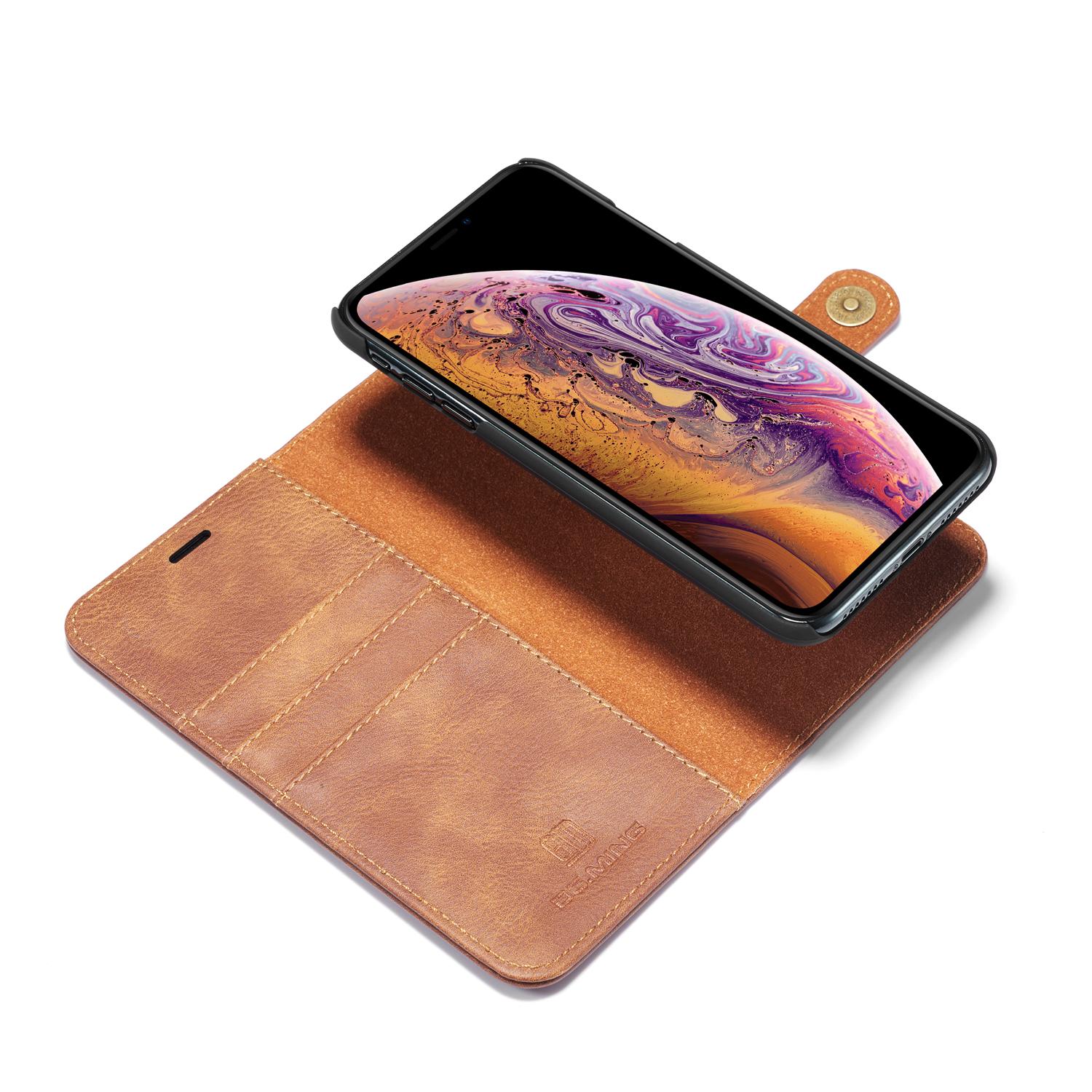 iPhone X/XS Pungetui med aftageligt cover, Cognac
