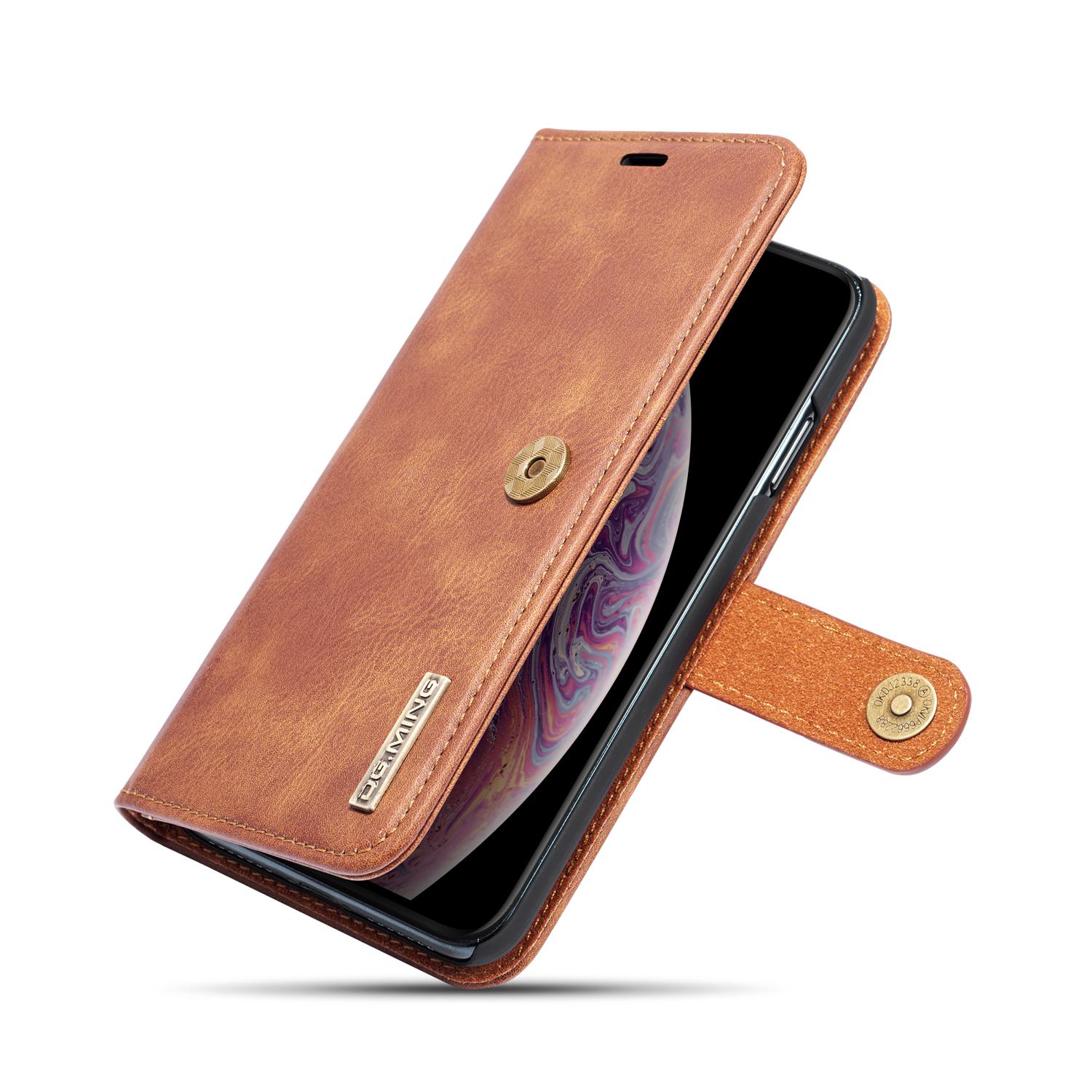 iPhone X/XS Pungetui med aftageligt cover, Cognac