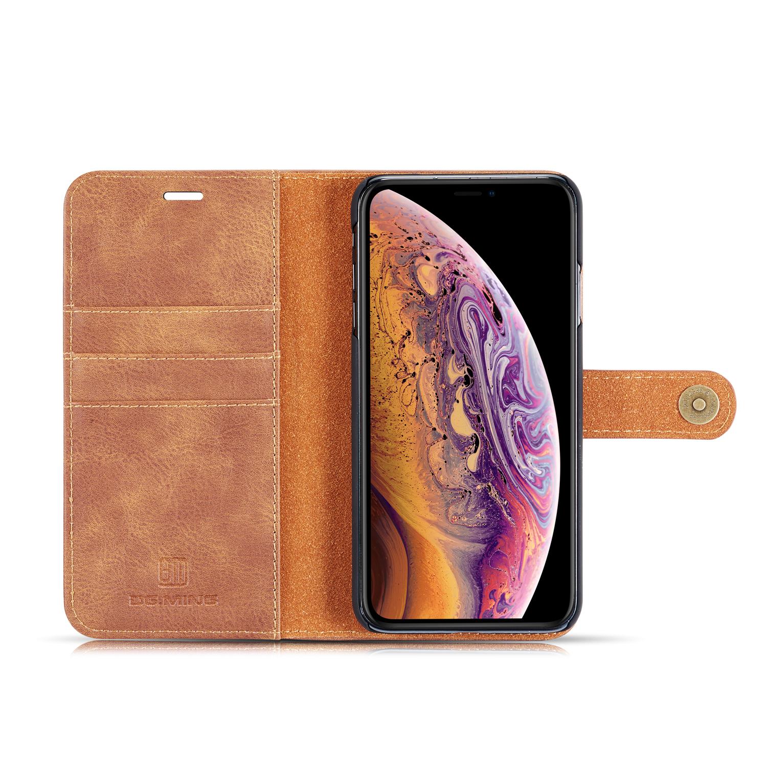 iPhone X/XS Pungetui med aftageligt cover, Cognac