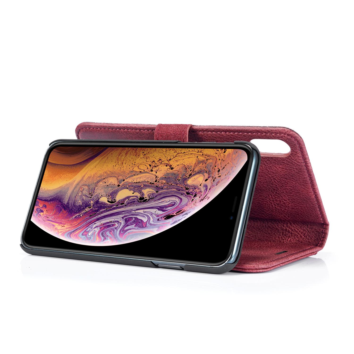 iPhone X/XS Pungetui med aftageligt cover, Red