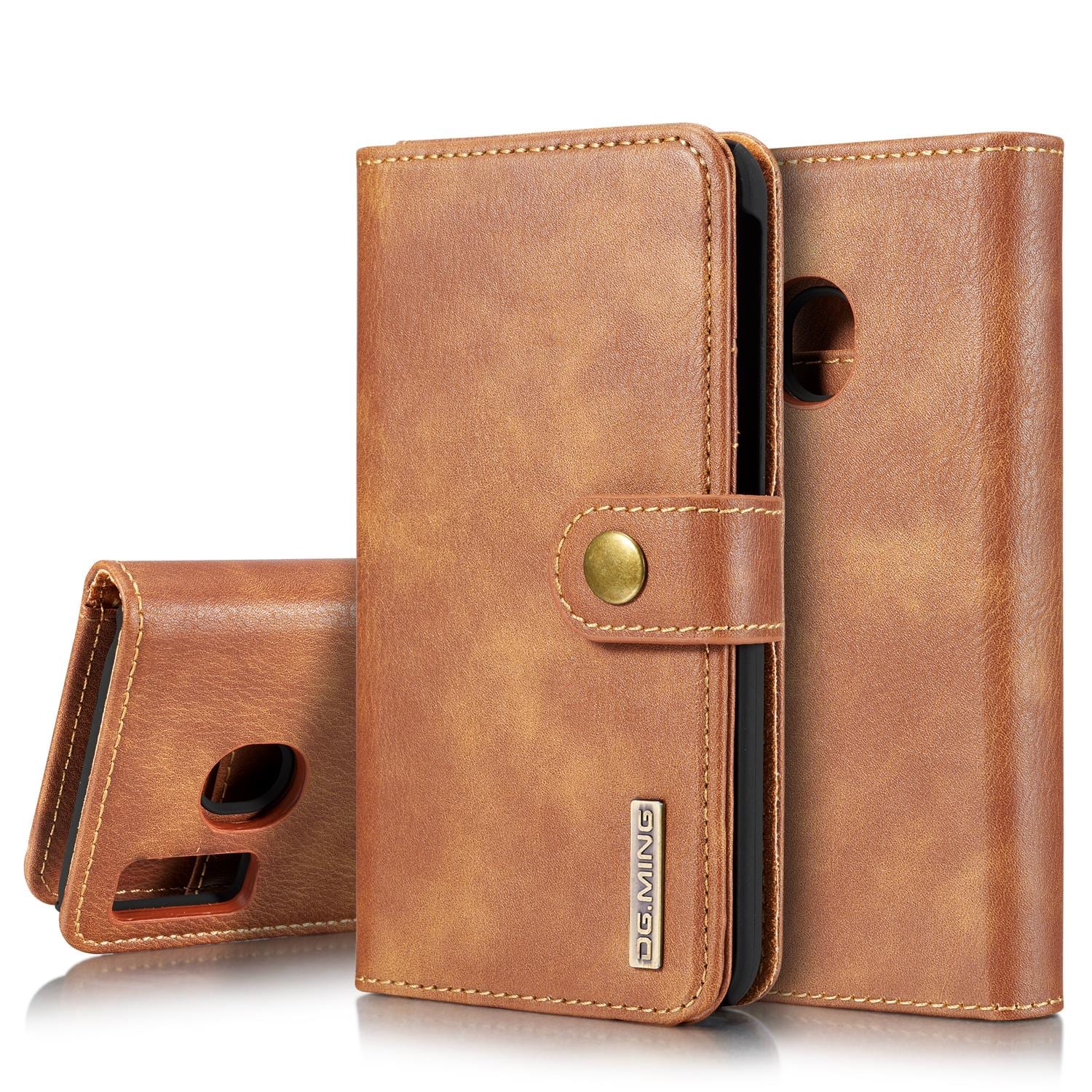 Samsung Galaxy A40 Pungetui med aftageligt cover, Cognac