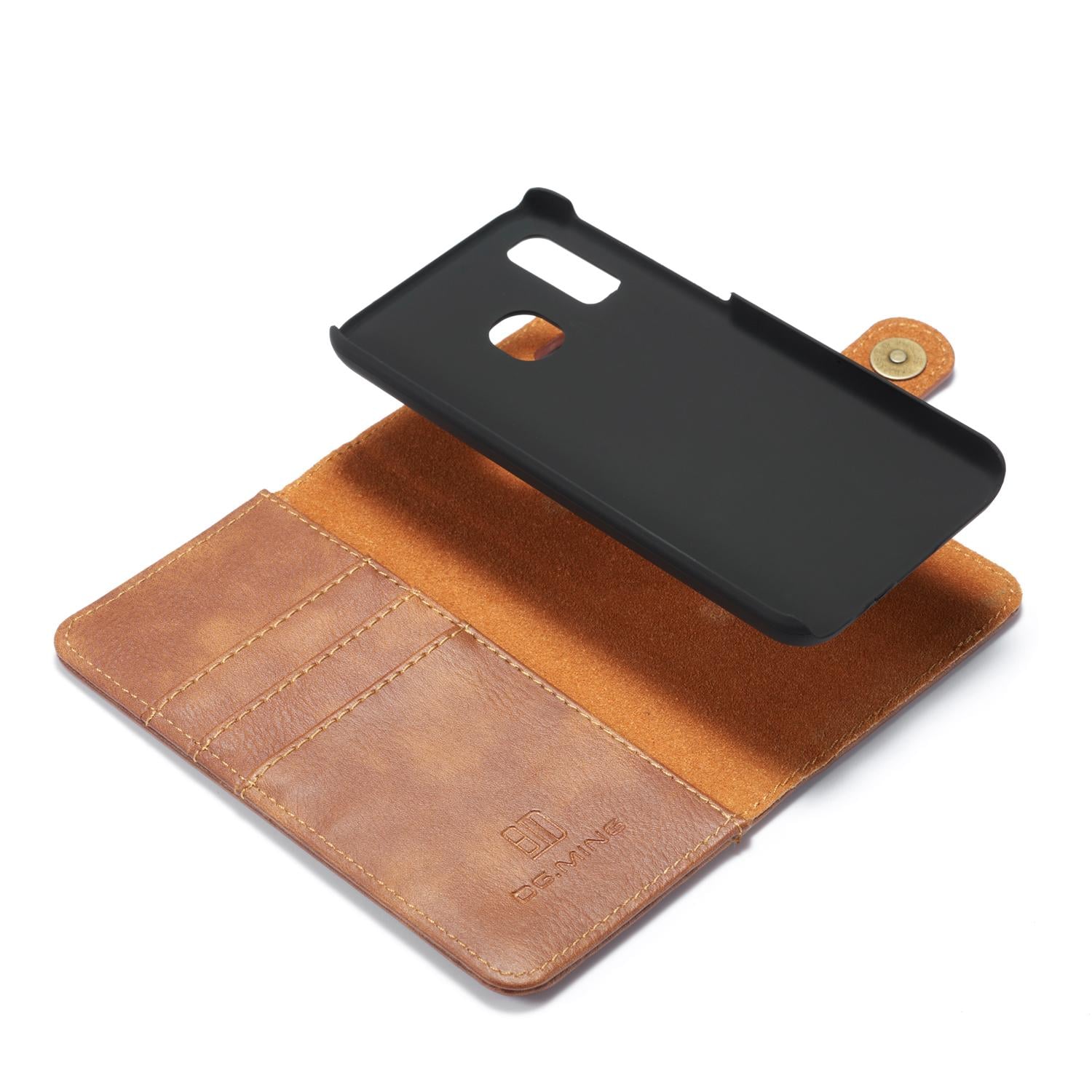 Samsung Galaxy A40 Pungetui med aftageligt cover, Cognac