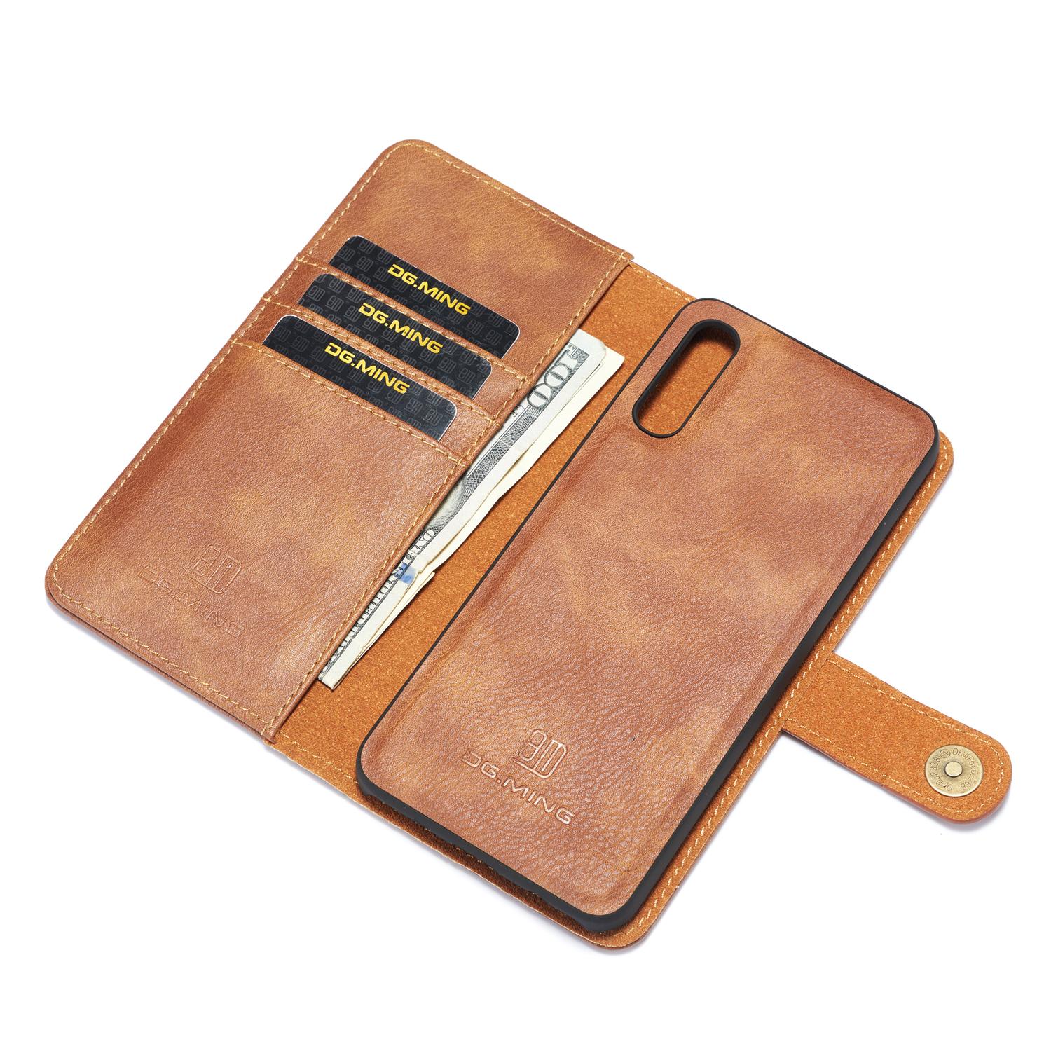 Samsung Galaxy A50 Pungetui med aftageligt cover, Cognac