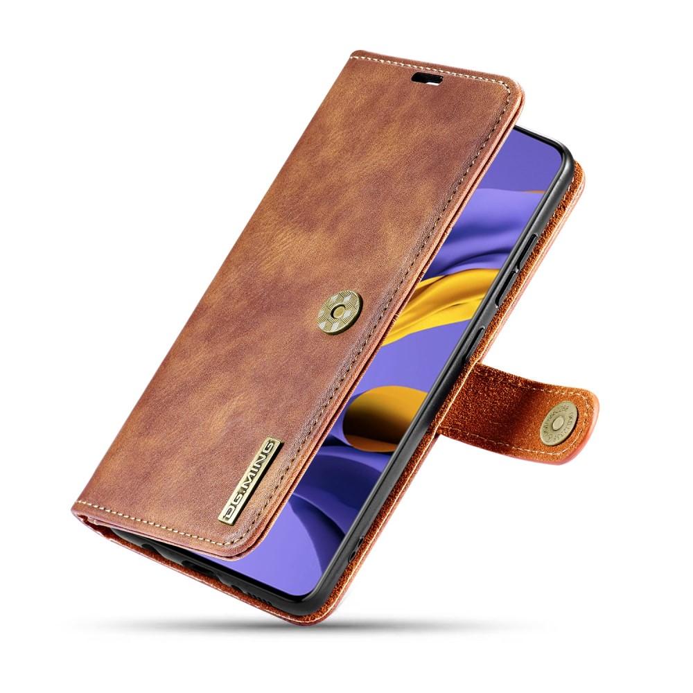 Samsung Galaxy A51 Pungetui med aftageligt cover, Cognac