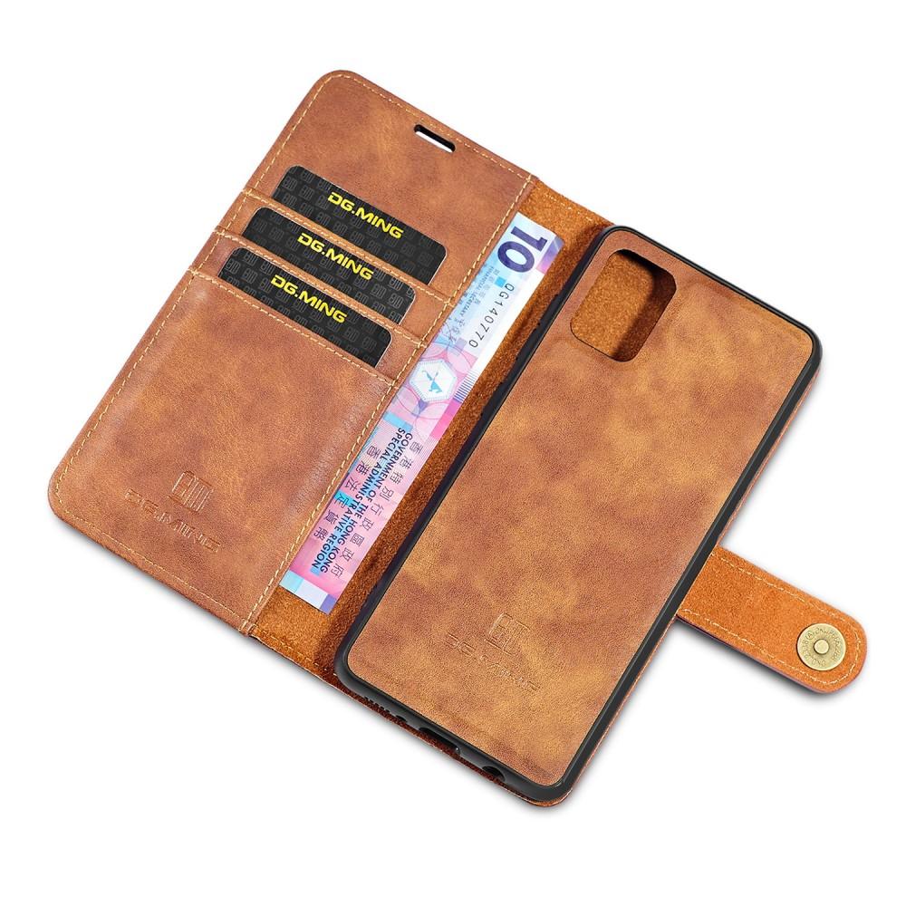Samsung Galaxy A51 Pungetui med aftageligt cover, Cognac
