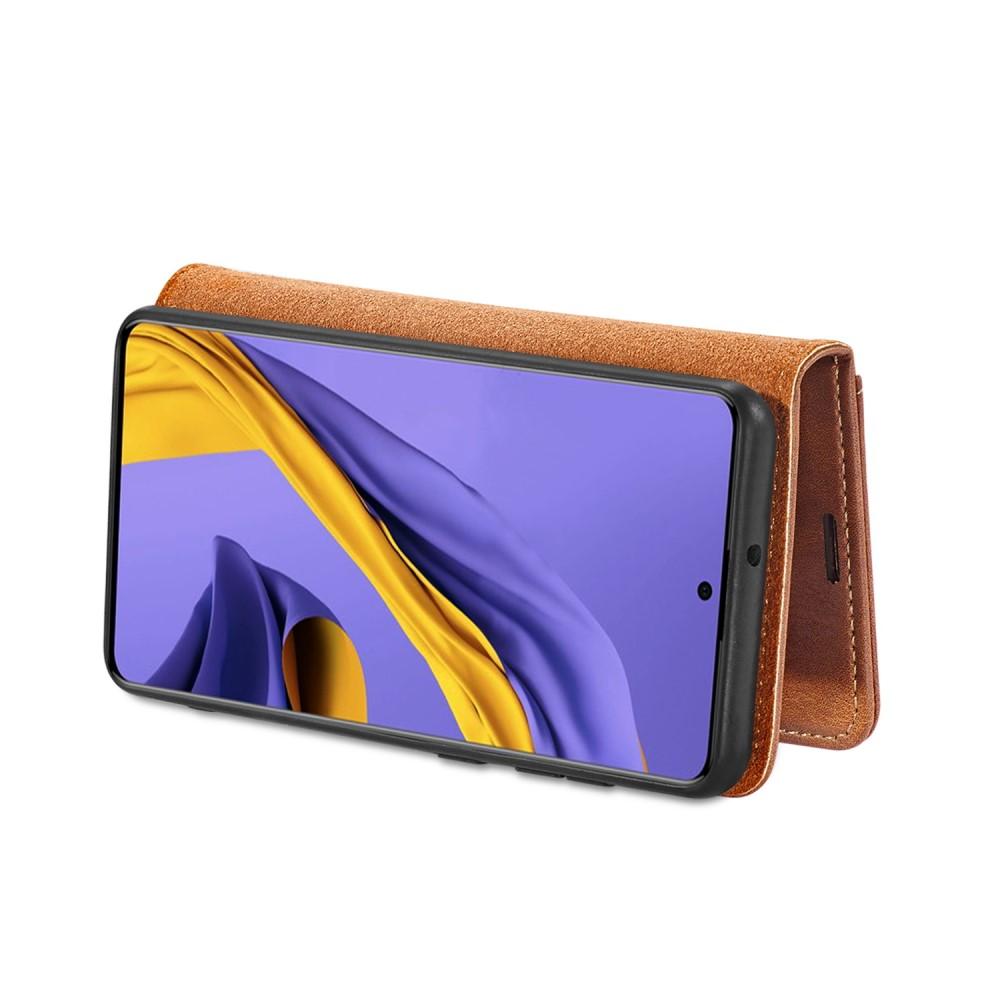 Samsung Galaxy A51 Pungetui med aftageligt cover, Cognac