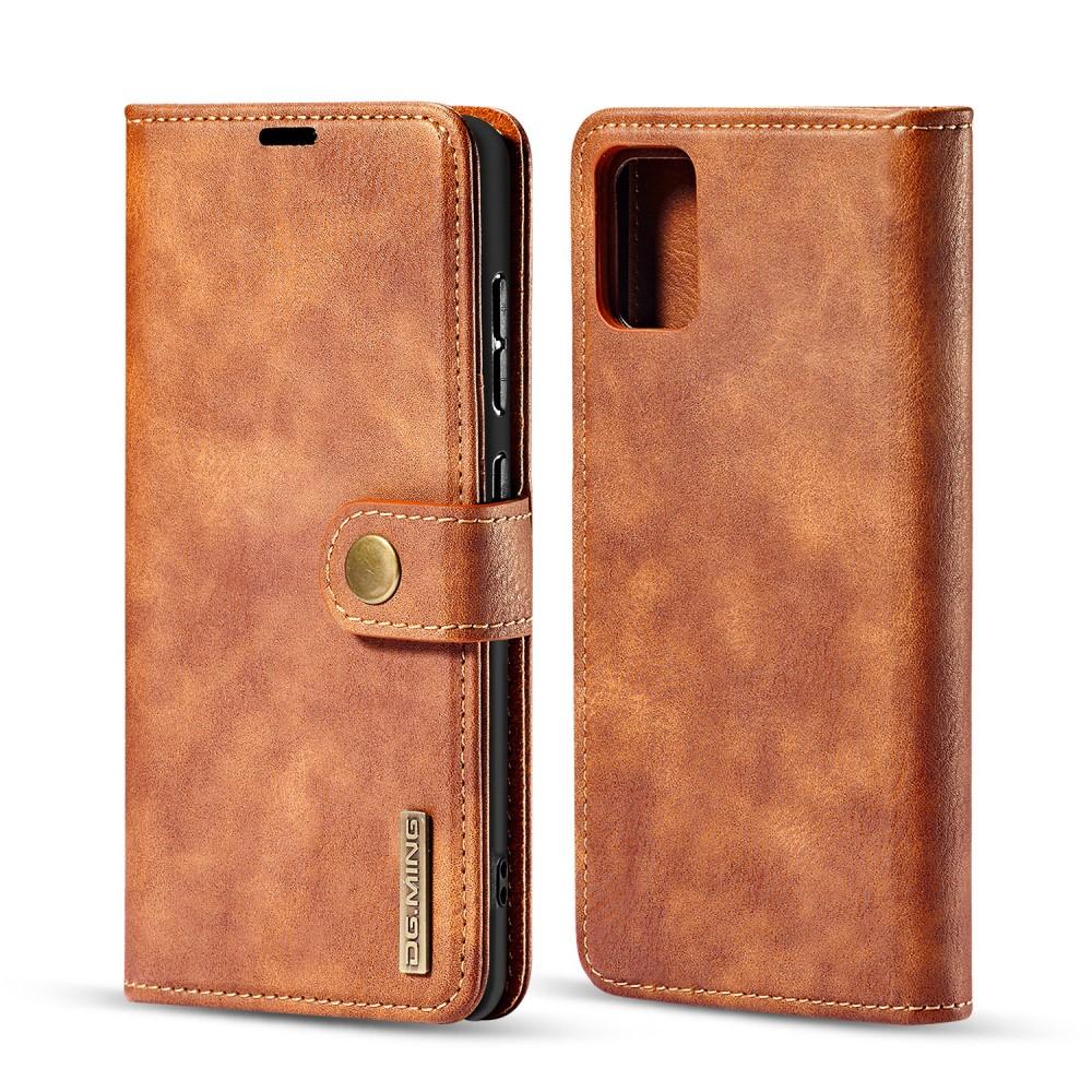 Samsung Galaxy A51 Pungetui med aftageligt cover, Cognac