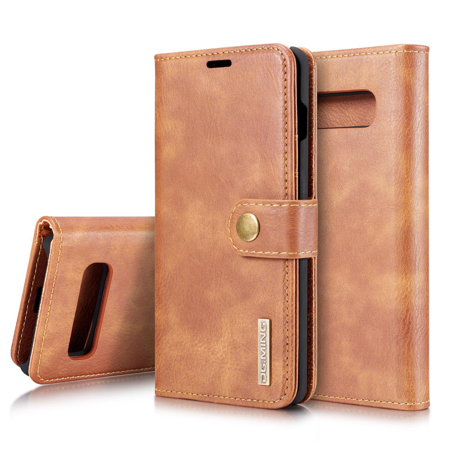 Samsung Galaxy S10 Pungetui med aftageligt cover, Cognac