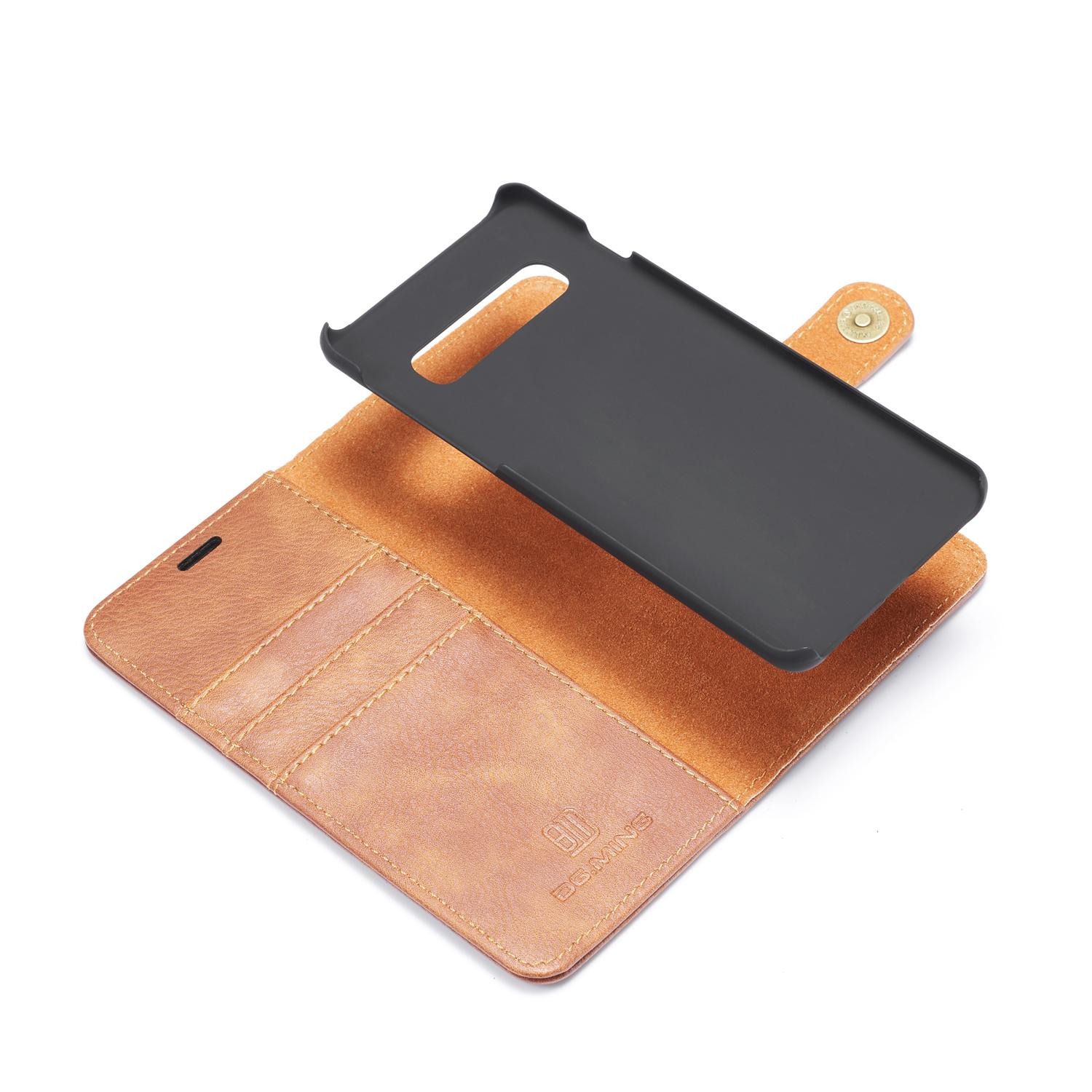 Samsung Galaxy S10 Pungetui med aftageligt cover, Cognac