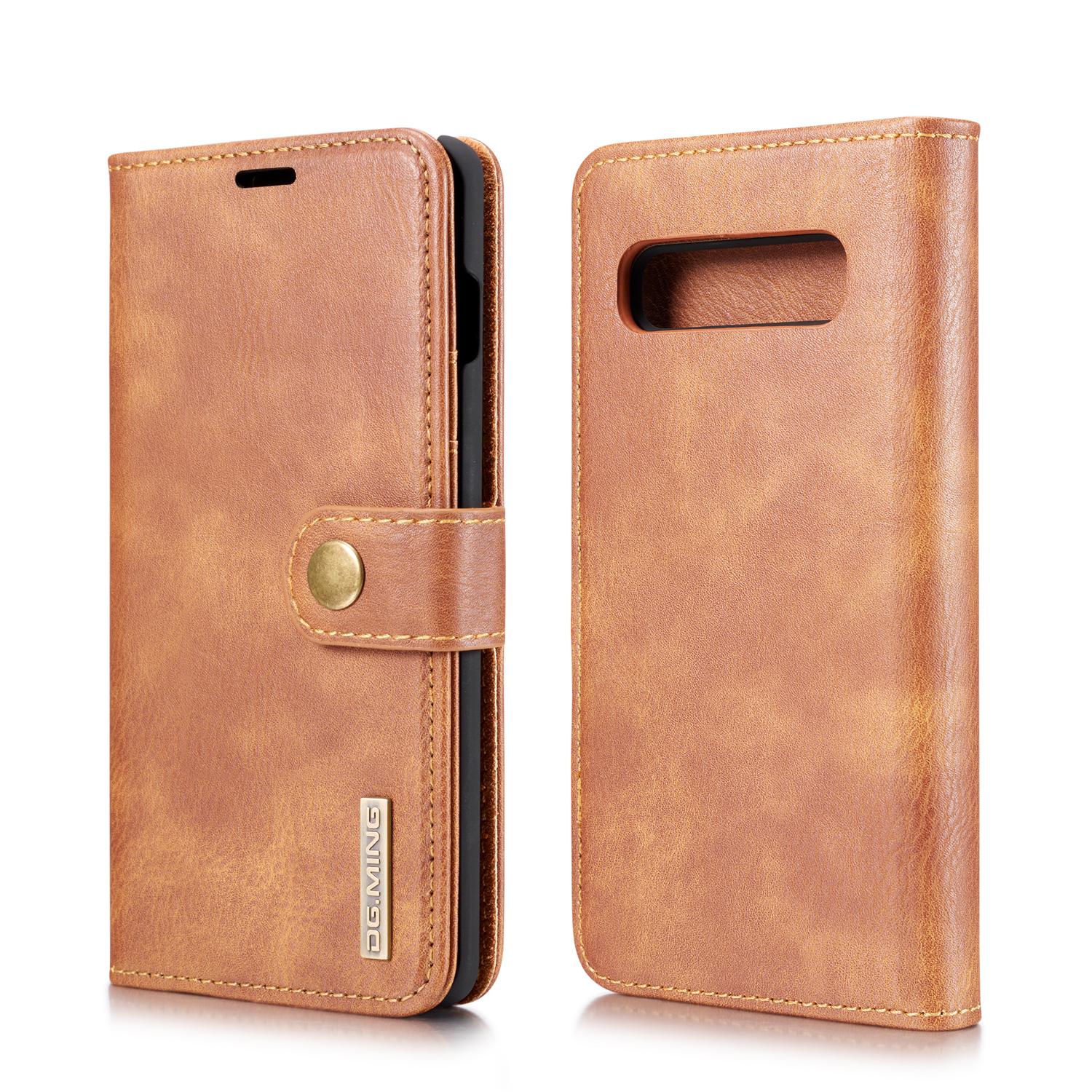 Samsung Galaxy S10 Pungetui med aftageligt cover, Cognac