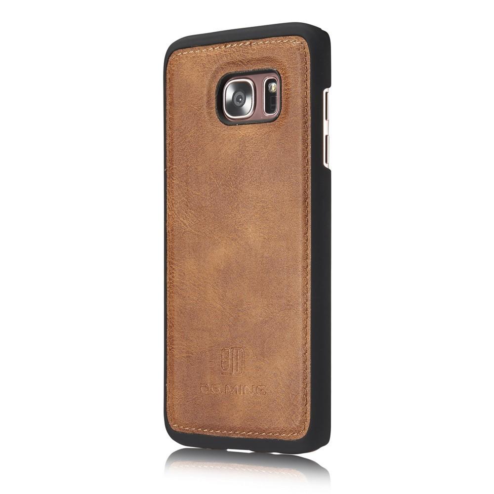 Samsung Galaxy S7 Edge Pungetui med aftageligt cover, Cognac
