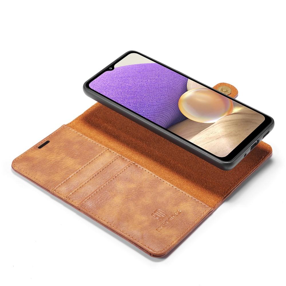 Samsung Galaxy A32 5G Pungetui med aftageligt cover, Cognac