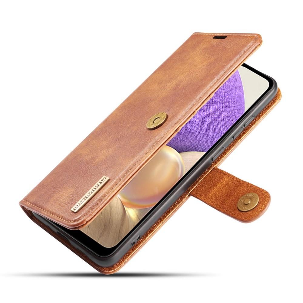 Samsung Galaxy A32 5G Pungetui med aftageligt cover, Cognac