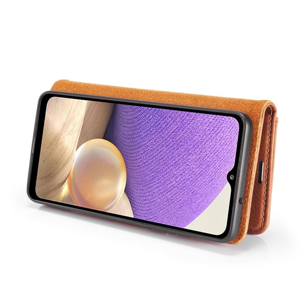Samsung Galaxy A32 5G Pungetui med aftageligt cover, Cognac