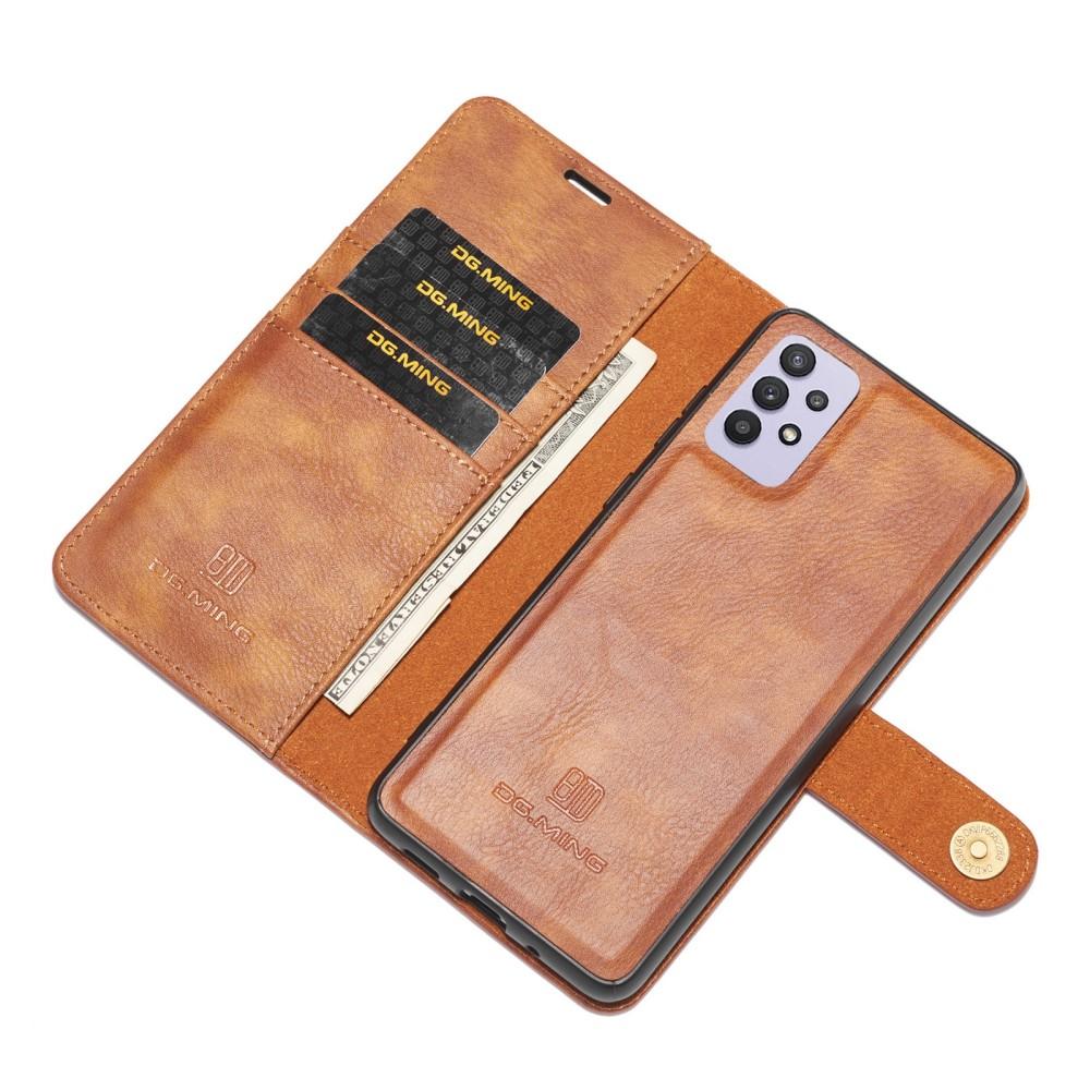 Samsung Galaxy A32 5G Pungetui med aftageligt cover, Cognac