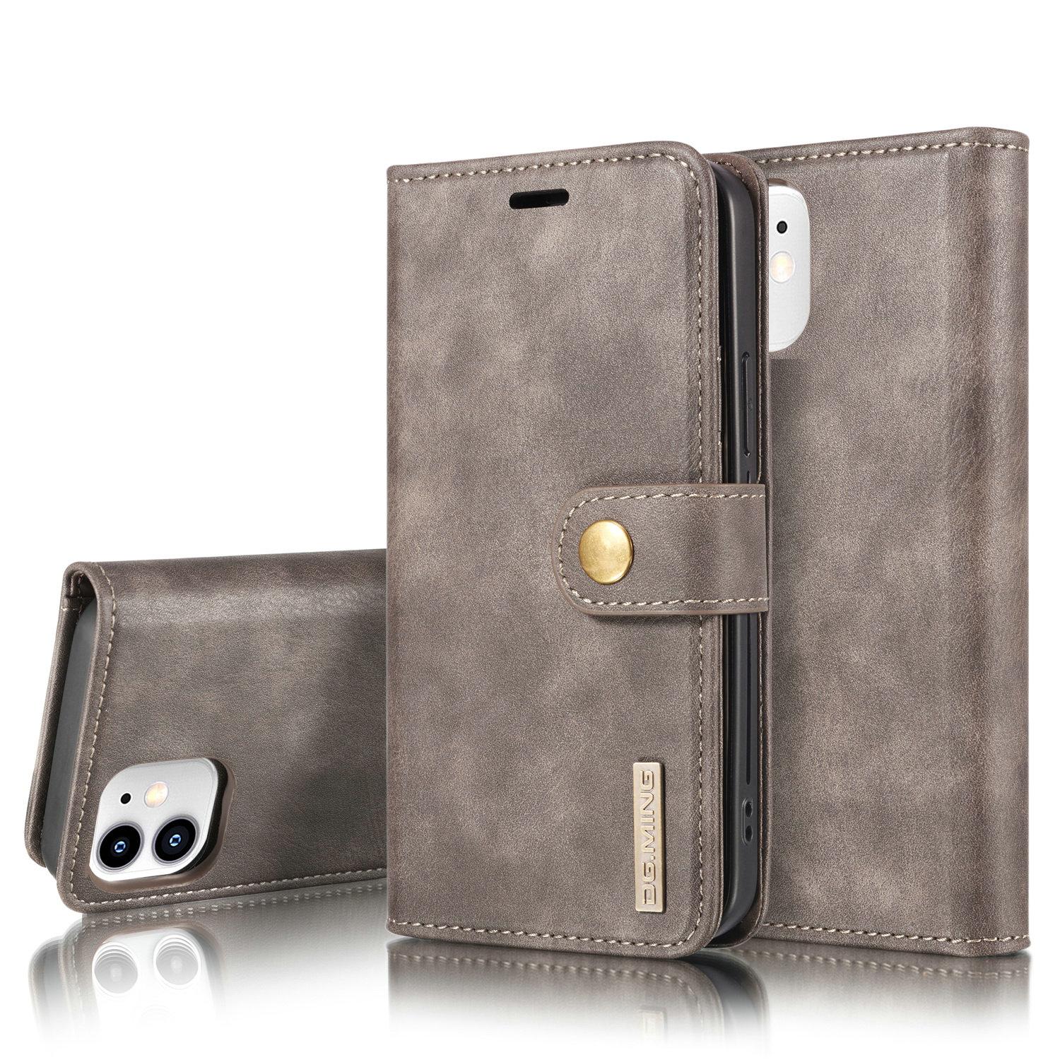 iPhone 12 Mini Pungetui med aftageligt cover, Brown