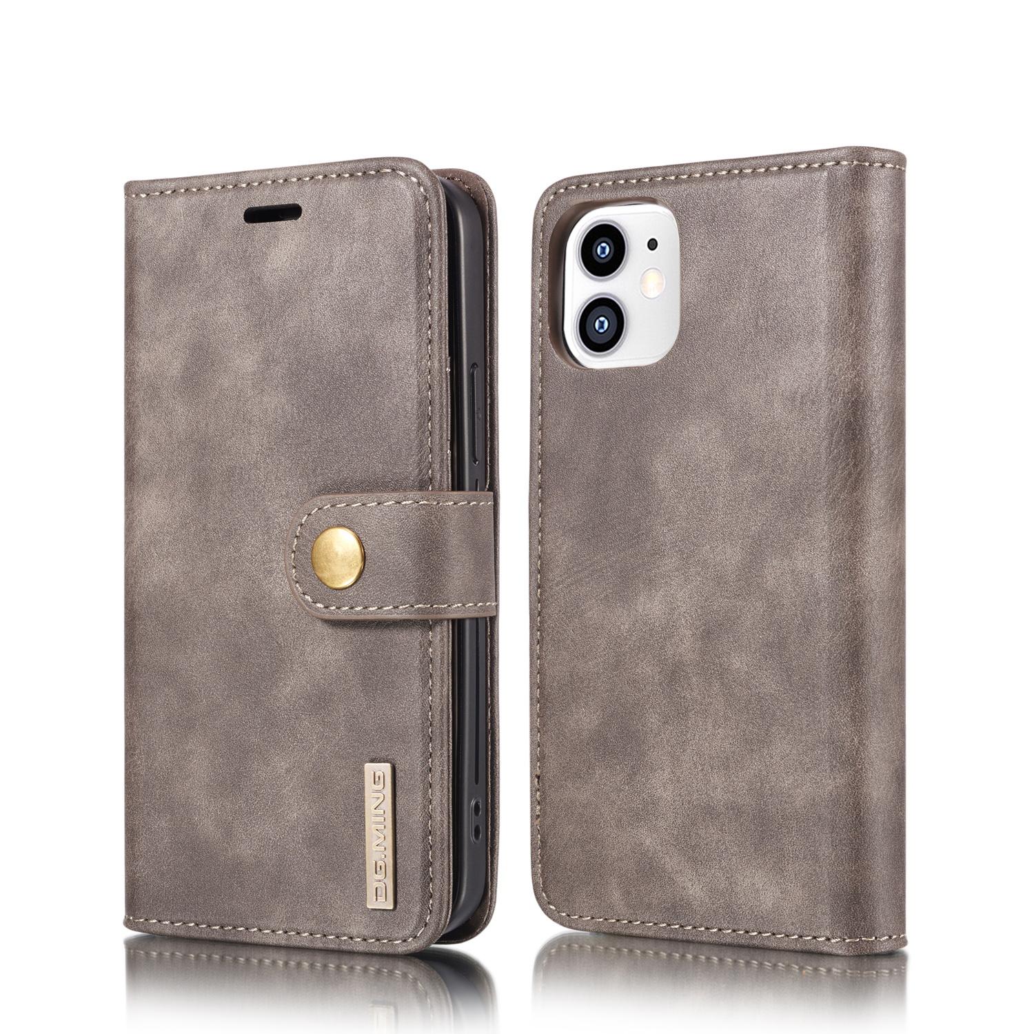 iPhone 12 Mini Pungetui med aftageligt cover, Brown
