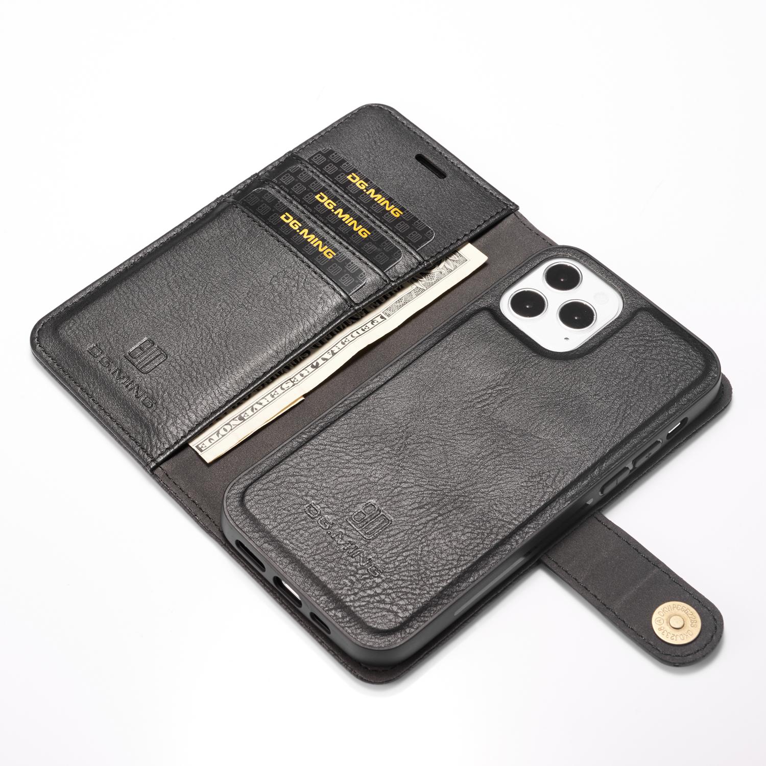iPhone 12/iPhone 12 Pro Pungetui med aftageligt cover, Black