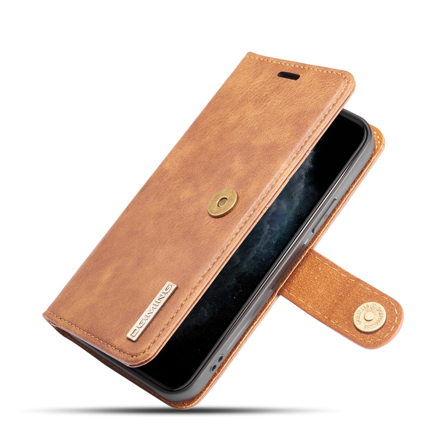 iPhone 12/iPhone 12 Pro Pungetui med aftageligt cover, Cognac