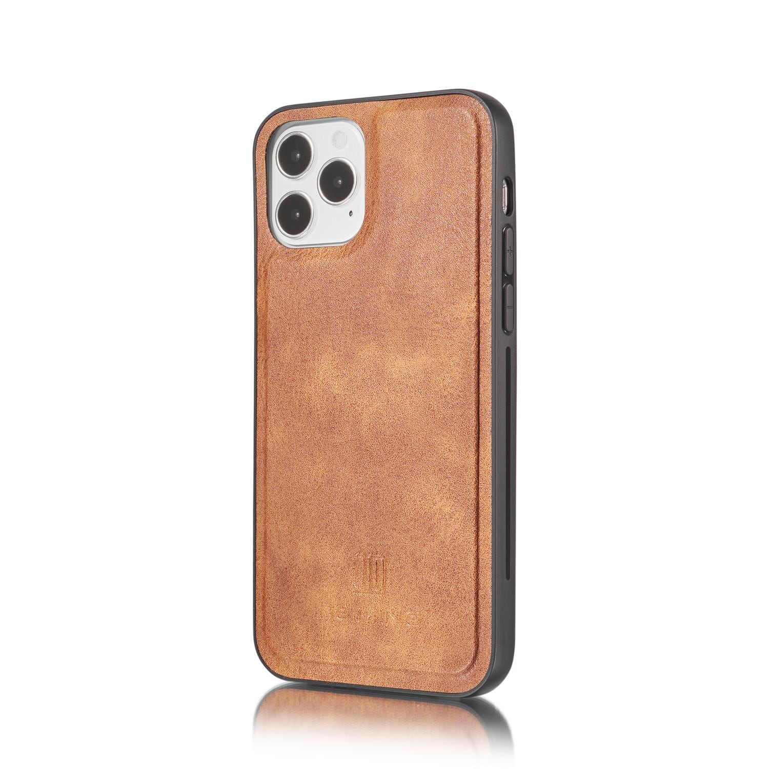 iPhone 12/iPhone 12 Pro Pungetui med aftageligt cover, Cognac