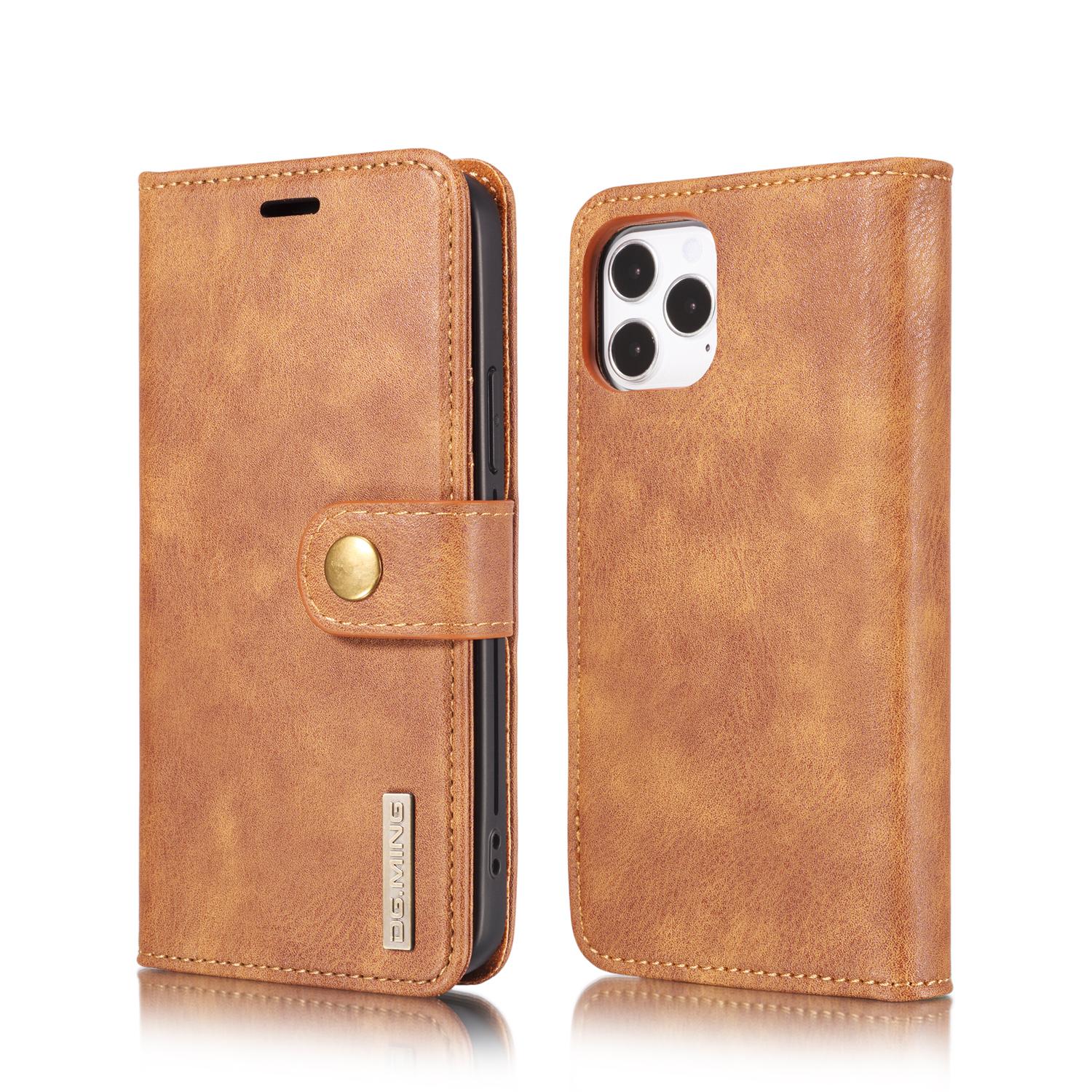 iPhone 12/iPhone 12 Pro Pungetui med aftageligt cover, Cognac