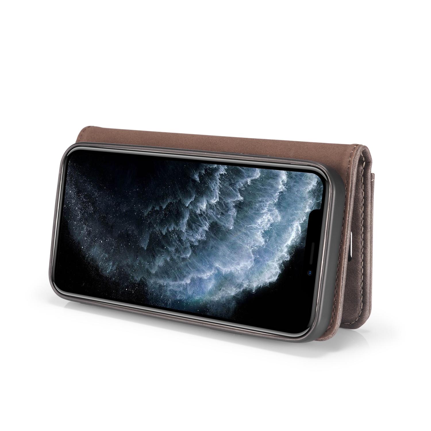iPhone 12 Pro Max Pungetui med aftageligt cover, Brown