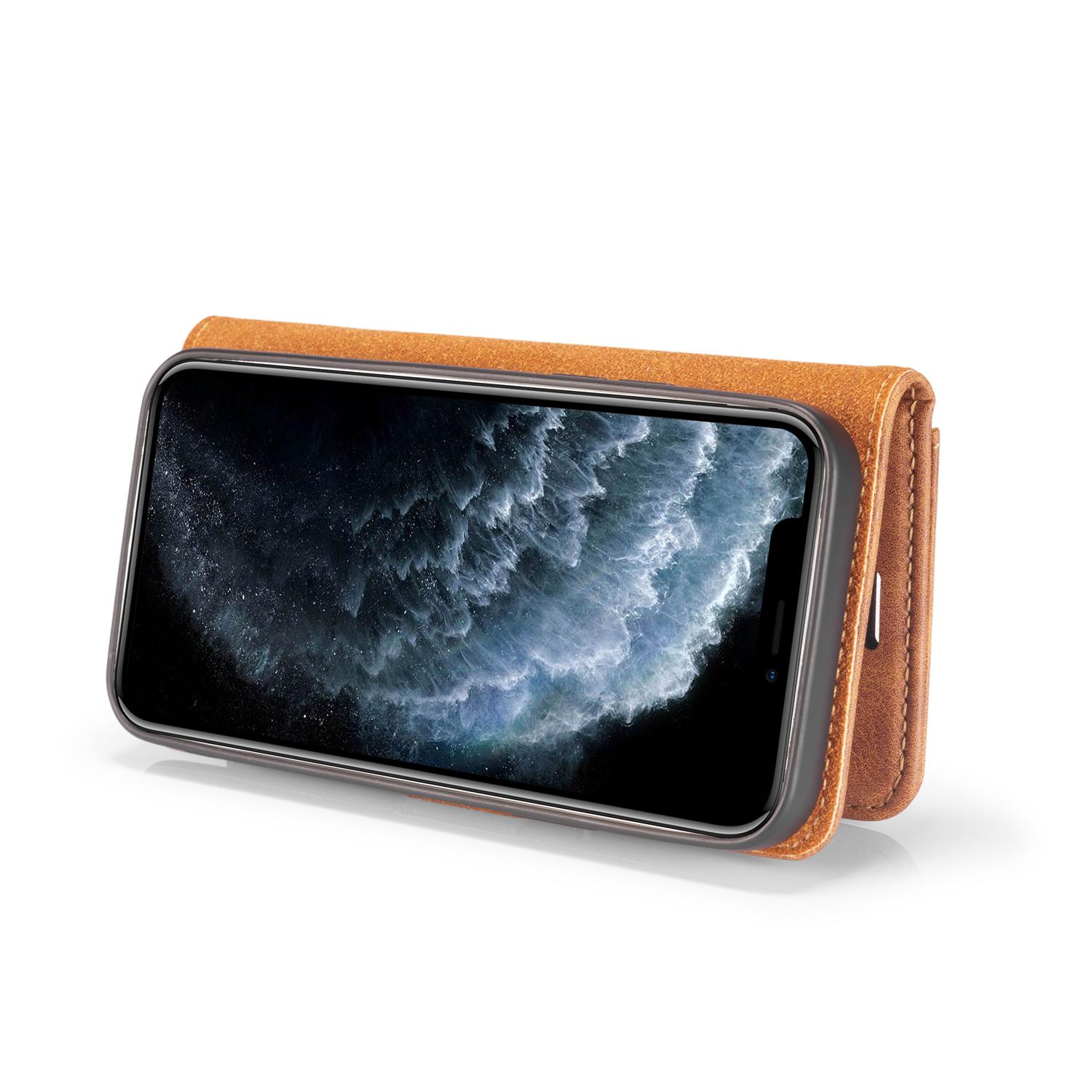 iPhone 12 Pro Max Pungetui med aftageligt cover, Cognac