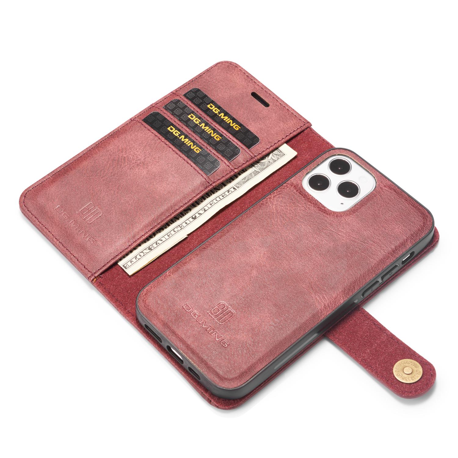 iPhone 12 Pro Max Pungetui med aftageligt cover, Red
