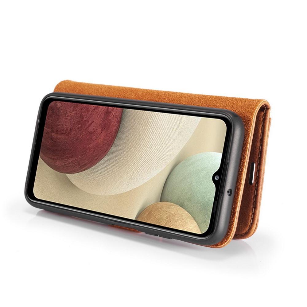 Samsung Galaxy A12 5G Pungetui med aftageligt cover, Cognac