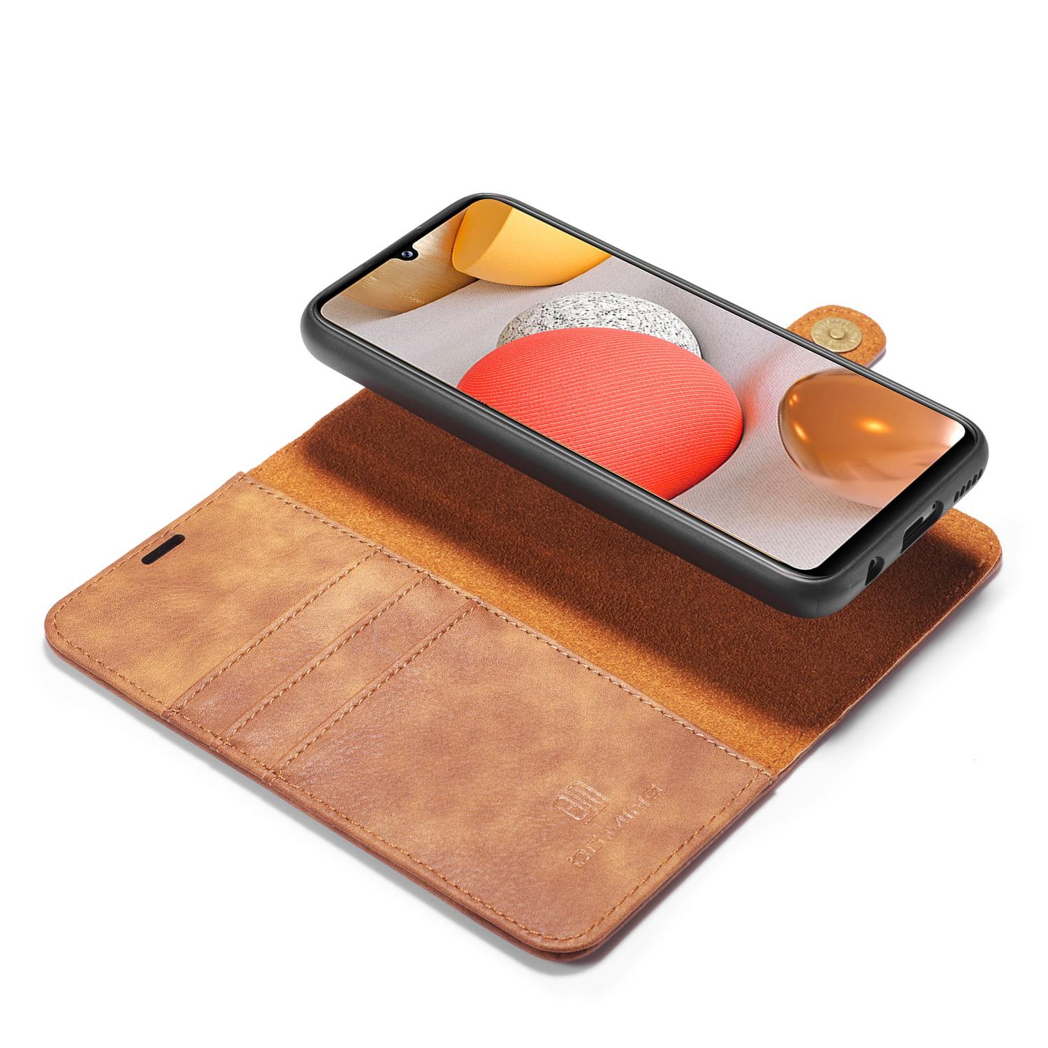Samsung Galaxy A42 Pungetui med aftageligt cover, Cognac