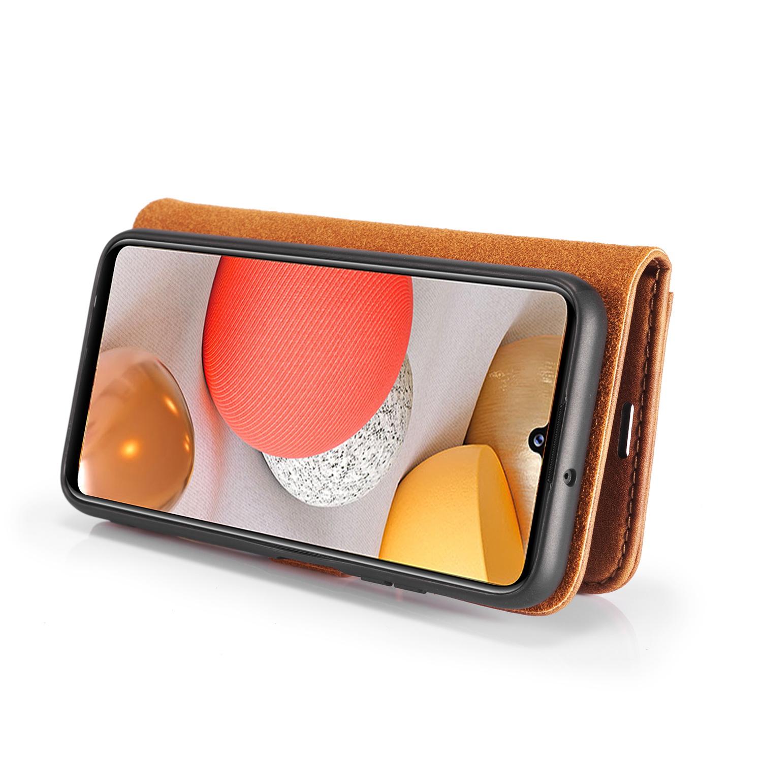 Samsung Galaxy A42 Pungetui med aftageligt cover, Cognac