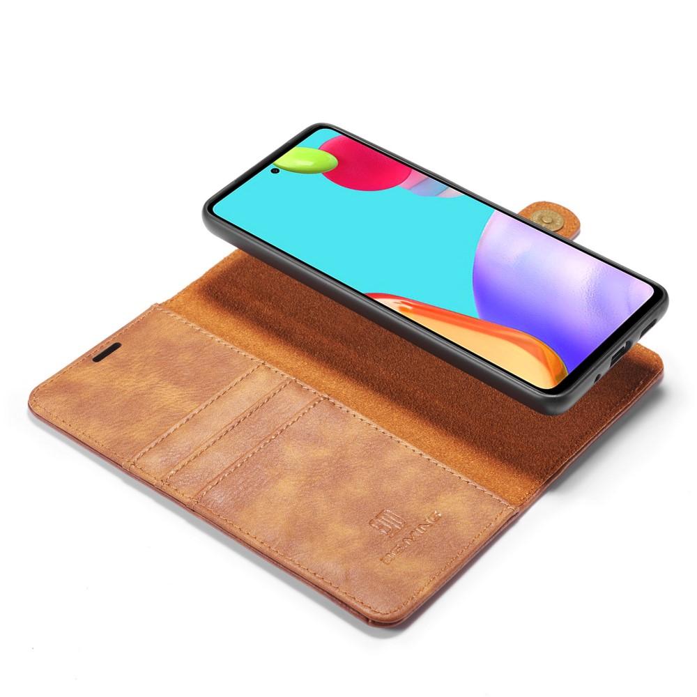 Samsung Galaxy A52 5G Pungetui med aftageligt cover, Cognac