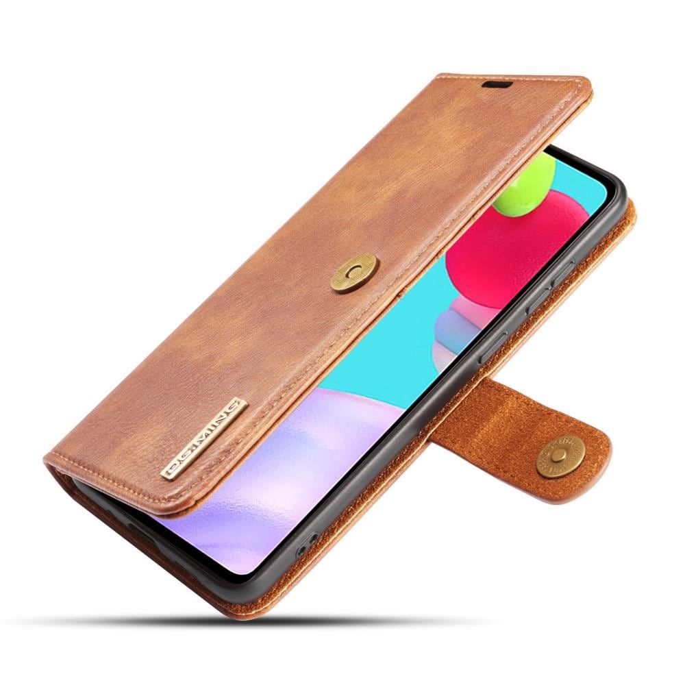 Samsung Galaxy A52 5G Pungetui med aftageligt cover, Cognac