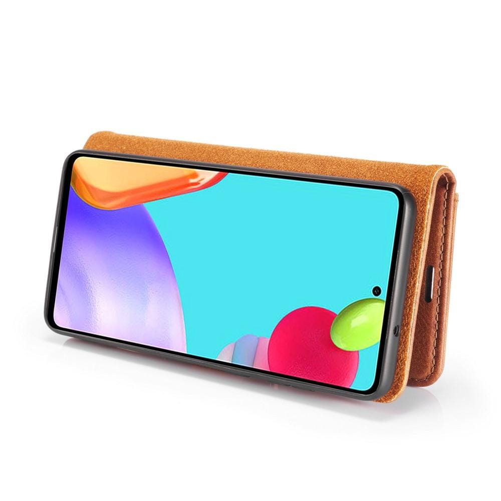 Samsung Galaxy A52 5G Pungetui med aftageligt cover, Cognac