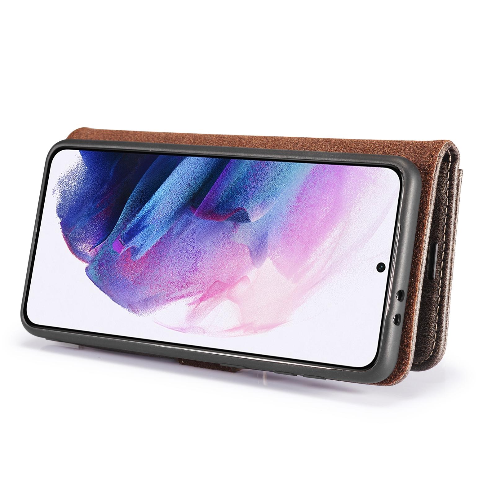 Samsung Galaxy S21 Pungetui med aftageligt cover, Brown