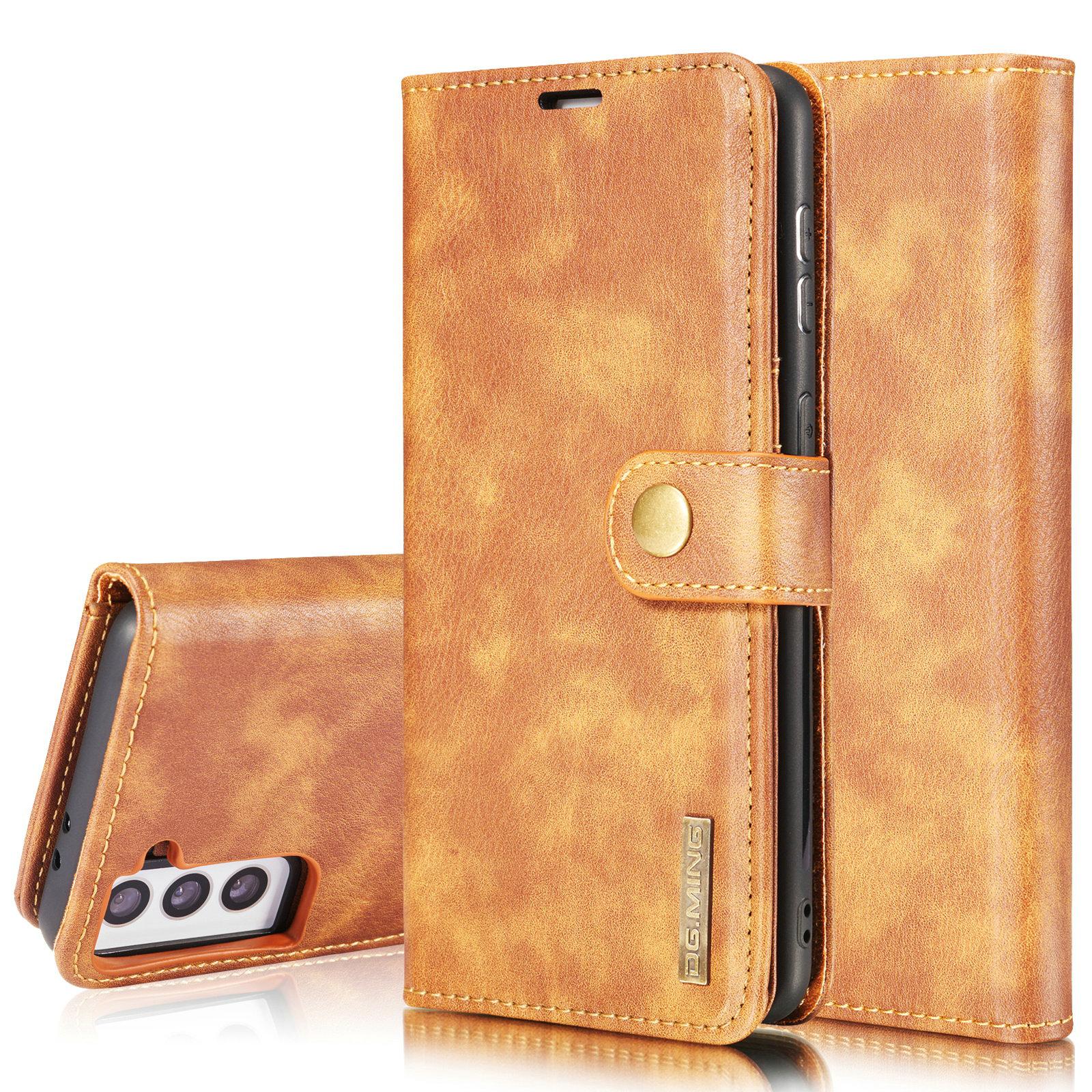 Samsung Galaxy S21 Pungetui med aftageligt cover, Cognac