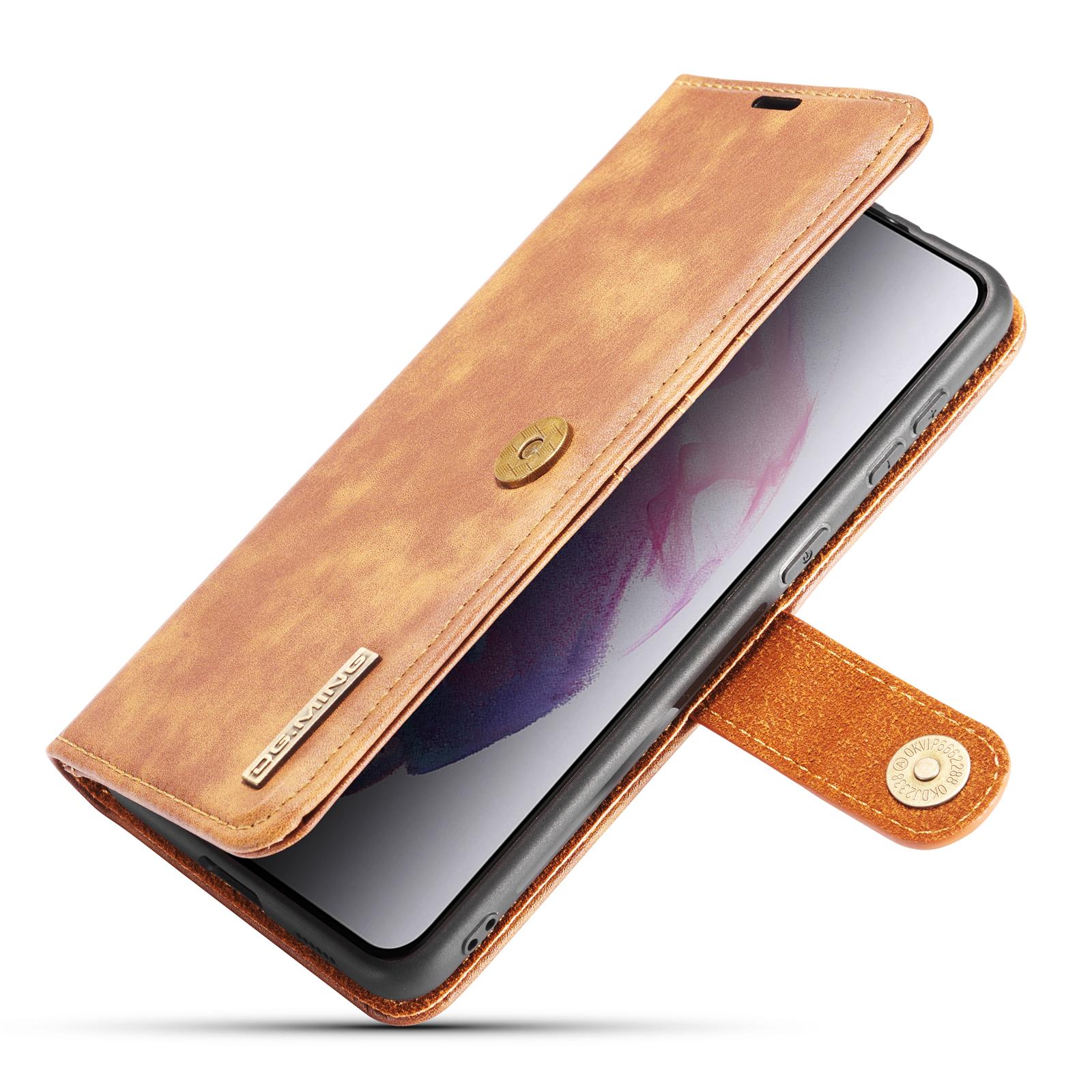 Samsung Galaxy S21 Pungetui med aftageligt cover, Cognac